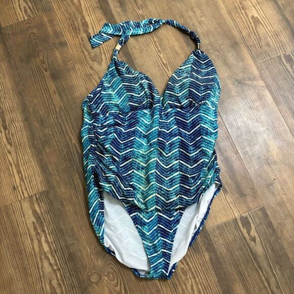 Lauren Ralph Lauren One Piece Plus Size Swimsuit Size 22W - Picture 1 of 4